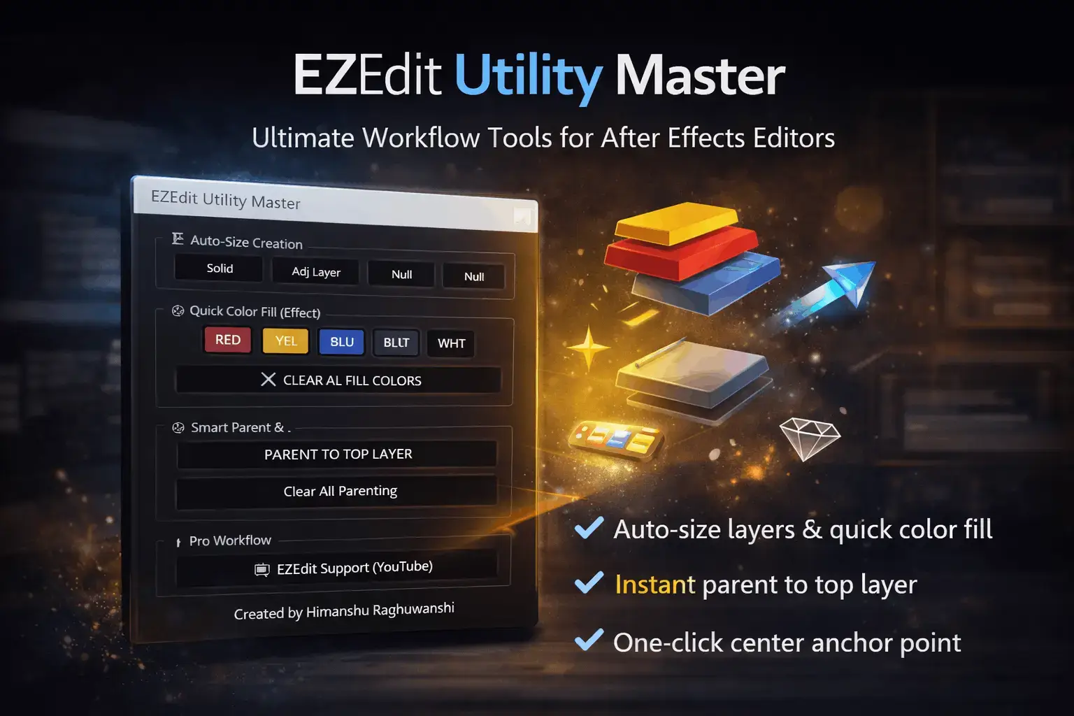 EZEdit Utility Master – All-in-One Workflow Toolkit for After Effects
