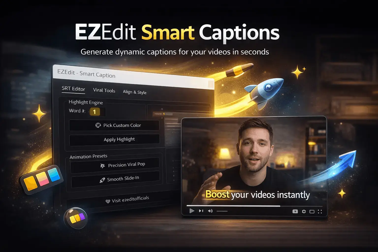 EZEdit Smart Captions Pro
